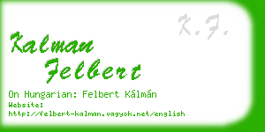 kalman felbert business card