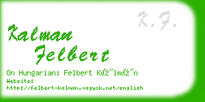 kalman felbert business card